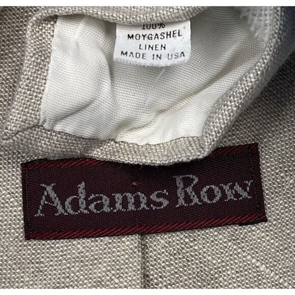 VTG Lot 2 ADAMS ROW Mens NECKTIES Beige Linen & Pastel Madras Plaid Cotton USA - Picture 4 of 5